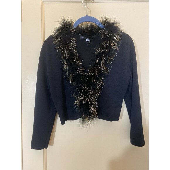 Spenser Women Cropped Sexy Cardigan Sweater Bolero Faux Grunge M Whimsigoth Y2K - Picture 9 of 9